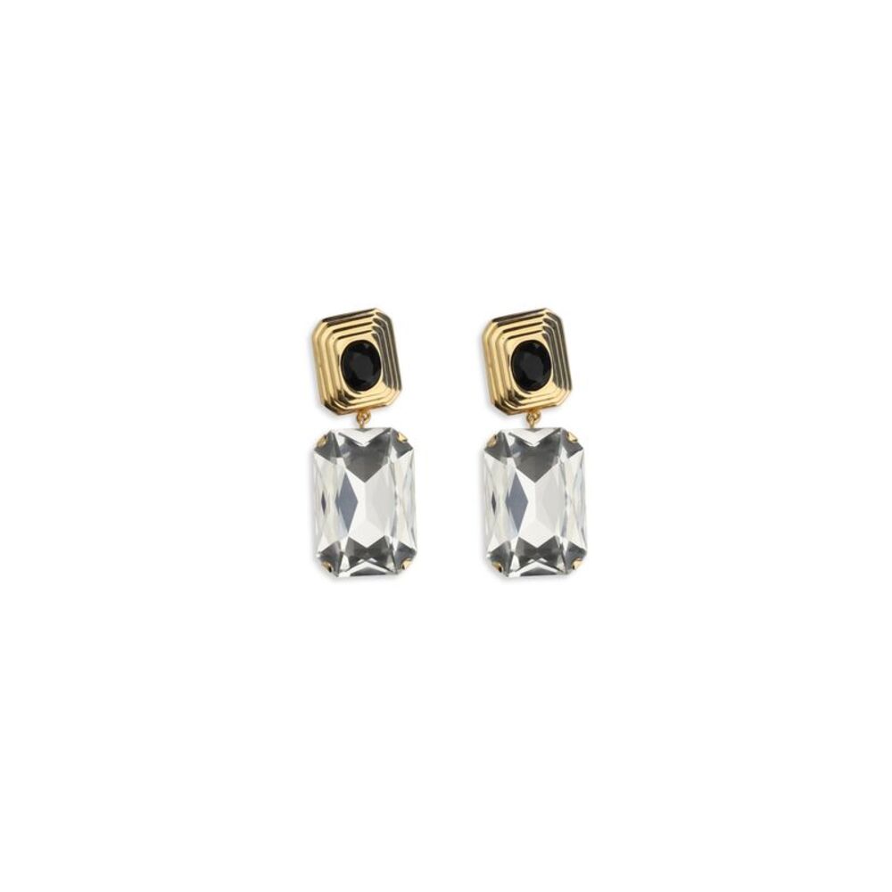 Alessandra Rich Women Clip-On Earrings With Crystal Drop
